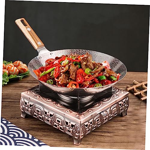 Sartén Wok de Acero Inoxidable 30 cm con Mango de Madera miniatura 3
