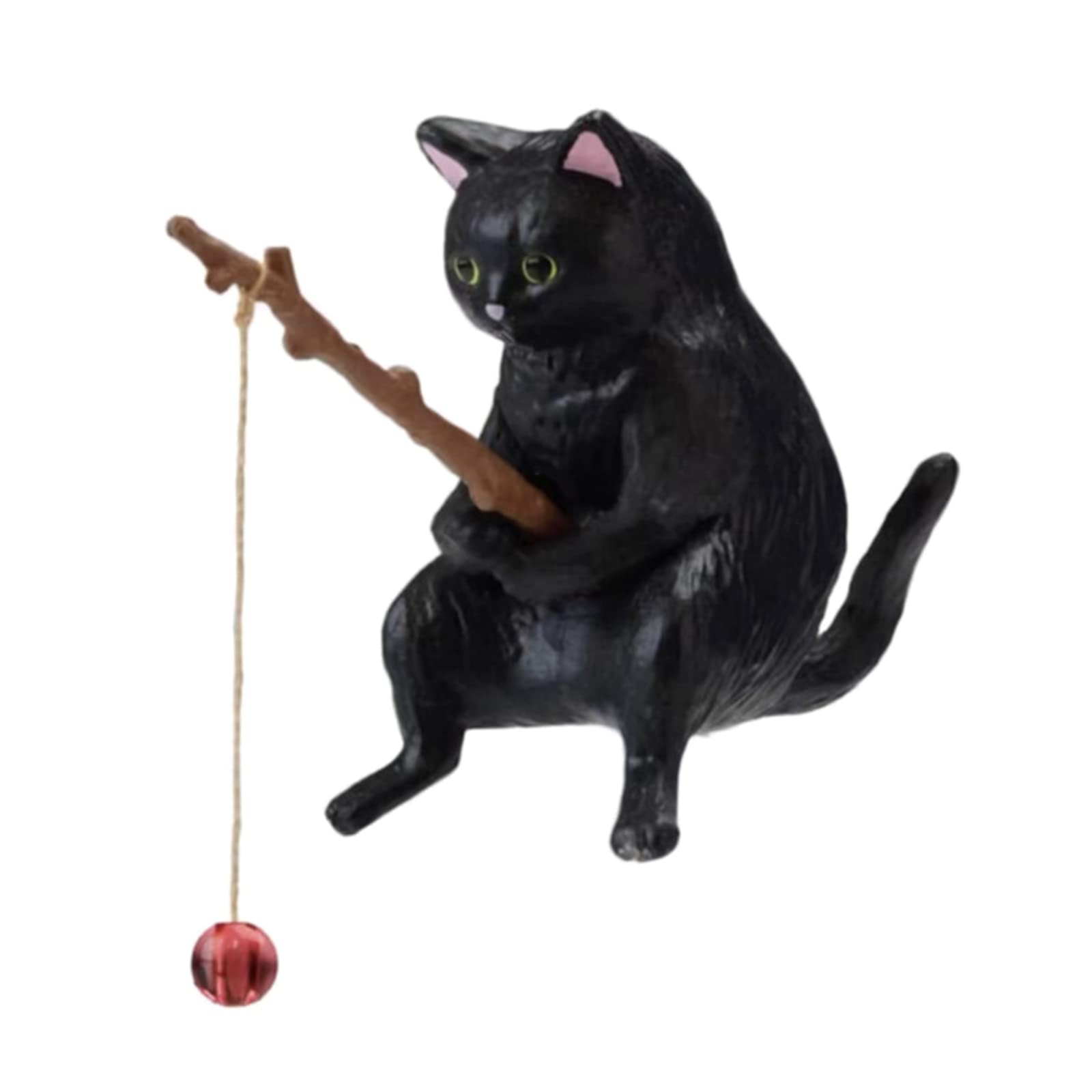 hogtnd Fishing Cats Ornaments Aquarium Decoration Fish Tanks Landscaping Cartoon Cats Statue Miniature Resin Figure Home Decorations Aquarium Decoration