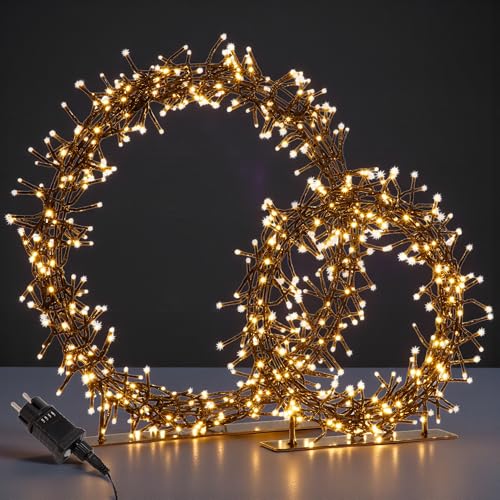 Meisterhome® LED Kerzring 2er-Set – Ø30 cm 280 LEDs & Ø45 cm 440...