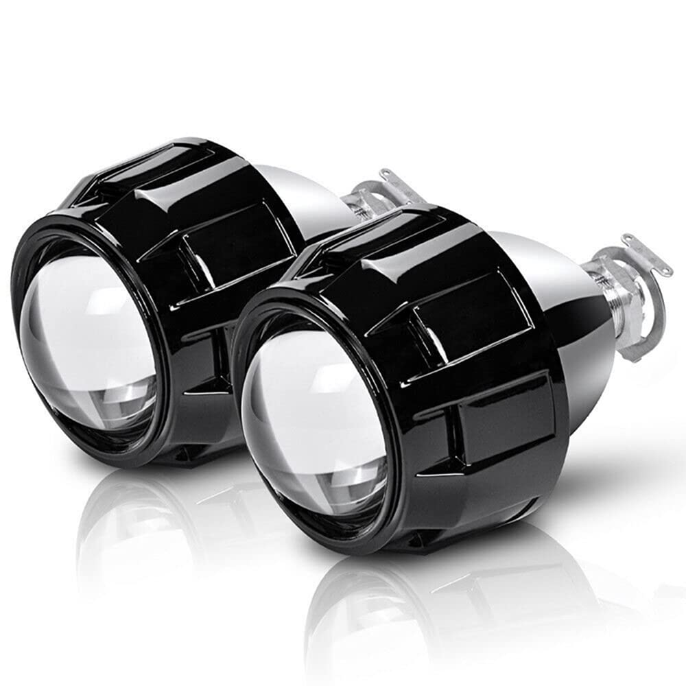 Mincar Lente De Proyector De 2.5 Pulgadas Compatible con Faros Delanteros De Coche Bi-Xenón Bombilla HID H1 para Reemplazo De Faros Delanteros Automáticos 2 Uds