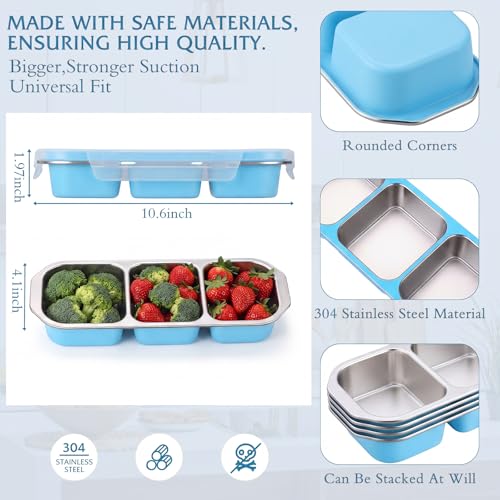 FoldTier 2 Pack 304 Stainless Steel Snack Container with Lids, Blue by FoldTier - Used condition - Image 3