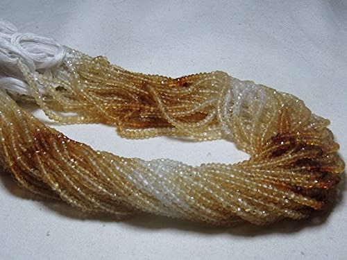 Perles citrine shaded 3mm en fil pour fabriquer vos bijoux d'été et colliers bohèmes