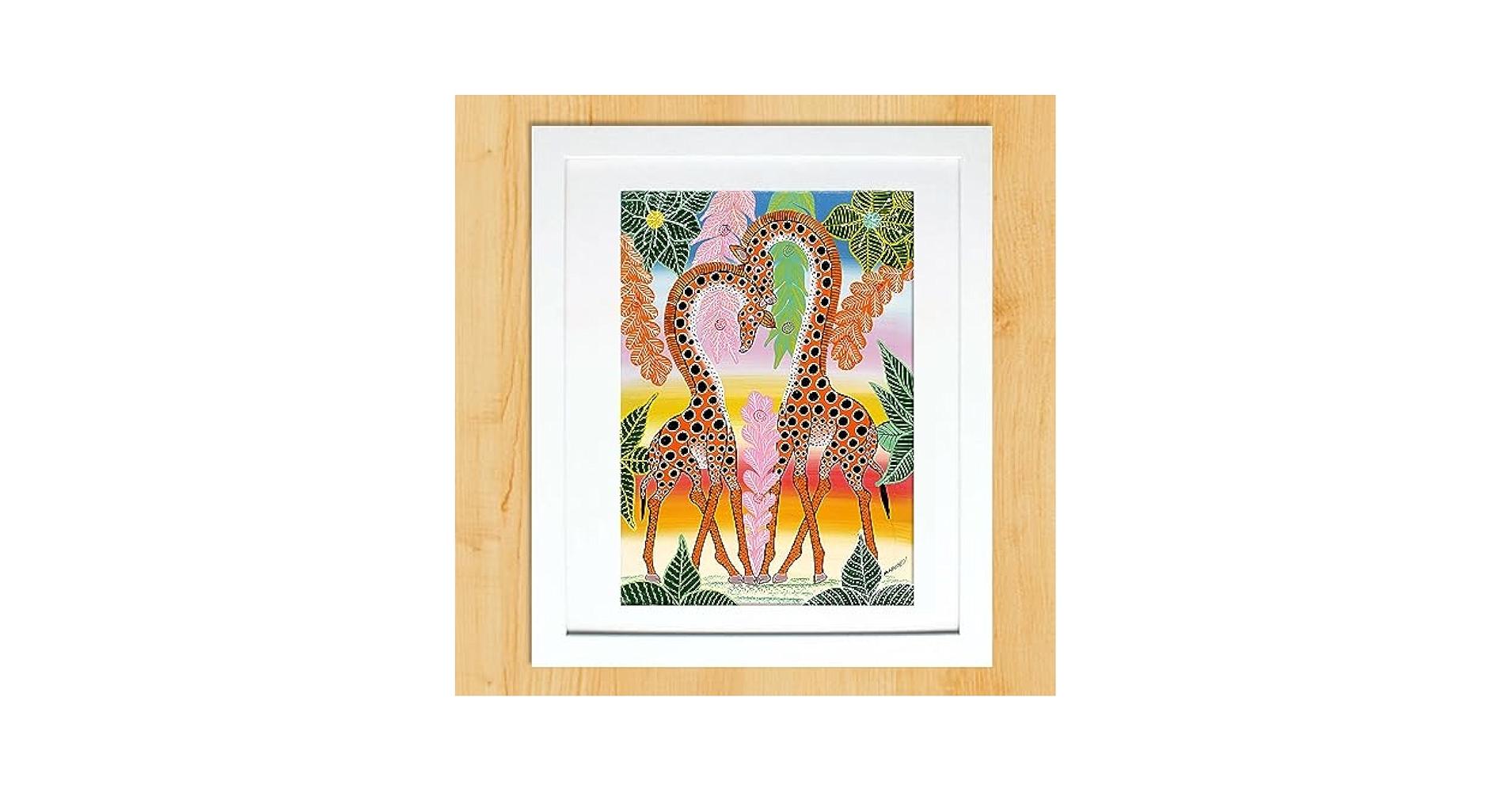 絵画 Tingatinga 20*20cm (11) A Cheetah in pink 』Medium-Tingatinga by Martina.E.S.