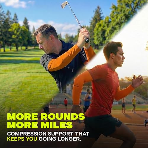 Image of ARMORAY Arm Sleeves for Men or Women - Compression Warmers to Cover Tattoo - for Basketball Golf Running Football Cycling or Sun Protection