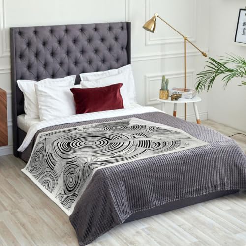 Couverture en peluche géométrique moderne noire de qualité - 3