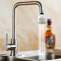 Bico Torneira Chuveirinho Flexível 360° Articulado Rotativo e Pulverizador Gourmet Arejador 3 Jatos Para Pia de Cozinha e Banheiro Economia de Água