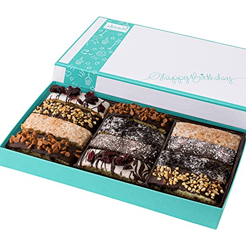 Image of Barnetts Birthday Gifts for Women & Men, Gourmet Chocolate Biscotti Cookies, Unique Prime Food Happy Birthdays Gift Basket, Her Wife Mom Dad Sister Girls Friendship, 40th 60th Or 70th, Cookie Baskets