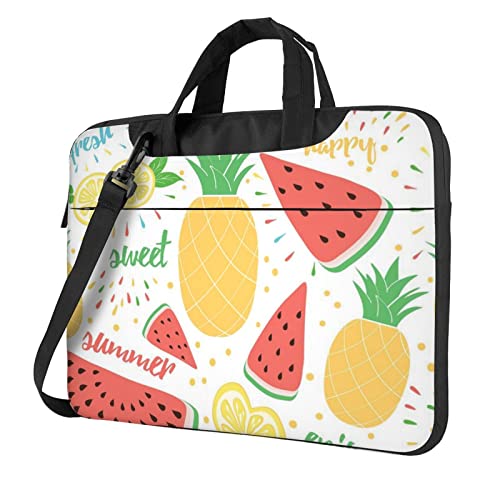 Sac ordinateur 13 pouces noir imprimé fruits tropicaux élégant