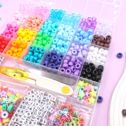 Juego de cuentas coloridas para manualidades y creación de pulseras con letras 2