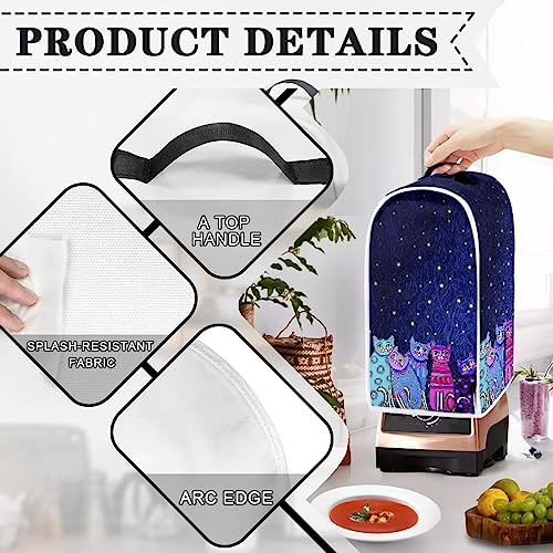 Image of Talayituse Galaxy Cat Print Blender Cover Kitchen Appliance Covers Stand Mixer or Coffee Juice Machine Blender Dust Cover and Fingerprint Protection