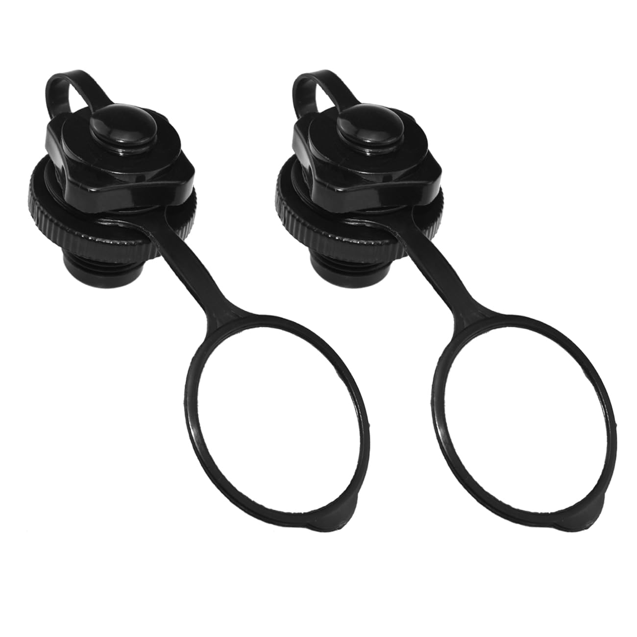 Aifeier ET 2 Pieces Air Valves of Inflatable Boat, Boston Valve One-Way Inflation Replacement Screw for Inflatable Rubber Dinghy Raft Pool Boat Fishing Boats Black