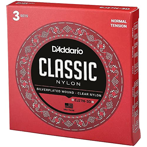 PACK 3 ENCORDOAMENTOS VIOLÃO DADDARIO EJ27N 3D NYLON