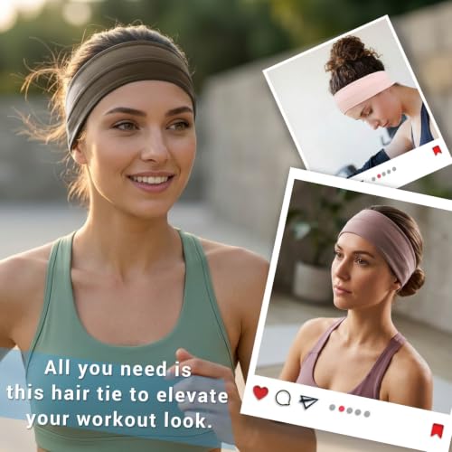 Image of DRESHOW Sport Headbands for Women Non-Slip Sweat Wicking Headband Cooling Sweatband for Outdoor Sports Unisex Workout Hair Bands for Running Fitness Yoga Cycling