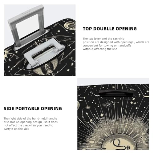 Travel Luggage Suitcase Protector Zipper Closure Baggage Protector for 19-32 inch Suitcase, Anti-Scratch Luggage Case Protective Cover, Washable (Vintage Sun and Moon Star Trail Art) 5