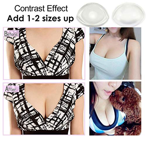 Waterproof Silicone Bra Inserts - Breast Pads Bust Enhancers for Summer Swimsuits & Bikini - Large(Fits C/D Cup) - Thumbnail 4