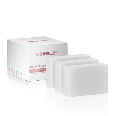 MINSLIS Kojic Acid Soap with Vitamin C, E, Retinol, Collagen, Hyaluronic Acid, Olive Oil, Shea Butter for Dark Spots, All Natural Soap Bar (3 Pack)