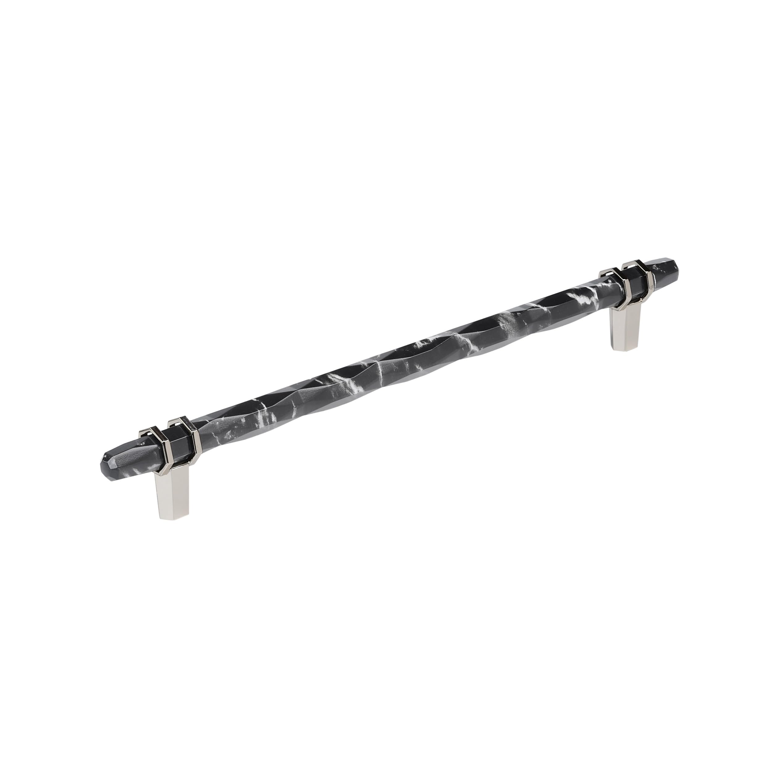 Amerock 10-1/16" Carrione Marble Black/Polished Nickel Drawer Pull