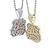 ATJMLADYJEWELRY Hip Hop 80'S BABY Men Pendant Necklace 3D Shaped Micro Pave 5A Cubic Zirconia CZ Two Tone Gold Plated Cool Male Jewelry (silver two tone), R362
