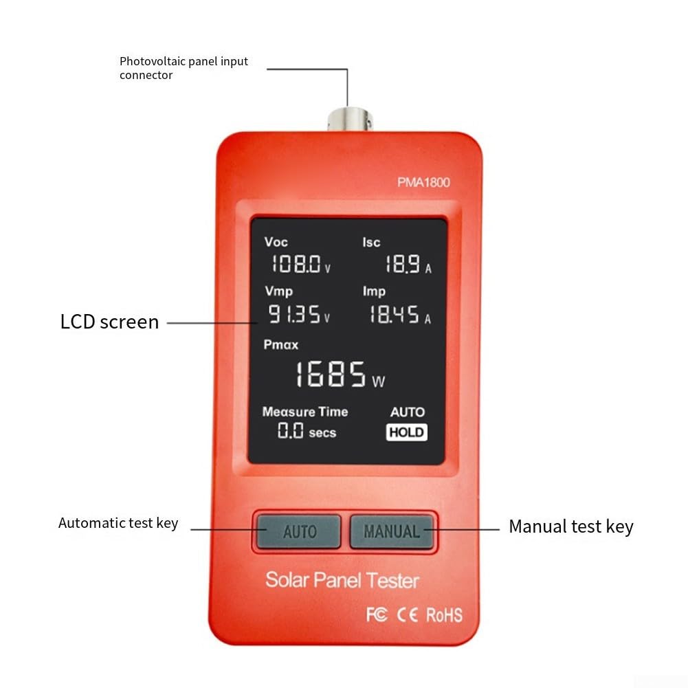 Tester per sistemi fotovoltaici per MPPT e misurazione 1800W e 800W Modelli 20V-120V Gamma di tensione 0-60A Schermo LCD corrente (1800W)