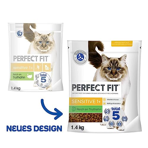 PERFECT FIT™ Katze Beutel Sensitive 1+ mit Truthahn 5x1,4kg