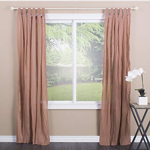 Montevilla Leaf Ball Curtain Rod, 48-86", Distressed Ivory #TOP2