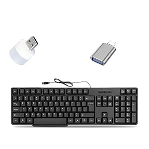 Mophonics Wired K20 Keyboard, C-OTG and USB LED .(Set of 3). Mophonics