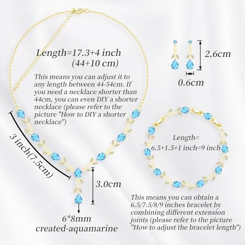 Image of GZWHD Wedding Jewelry Sets for Bride Bridesmaid Women Cubic Zirconia Necklace Earrings Bracelet Set Gift for Mother Friend Wife Daughter Sister Party Prom Jewelry