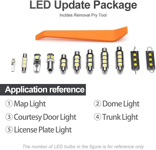 Miniatura 7 de nsautolighting Juego de 8 bombillas LED blancas para Subaru Forester 2009 2010 2011 2012 2013 Mapa Domo Puerta Tronco Luces de Placa Super Brillante