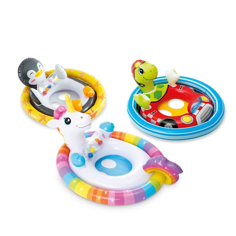 Image of 71x58cm PVC Pool Ring with Leg Holes | Kiddie Water Floats for 3-6 Years Olds | Air Float See-Me-Sit Pool Riders for Beach and Pool - Pack of 1