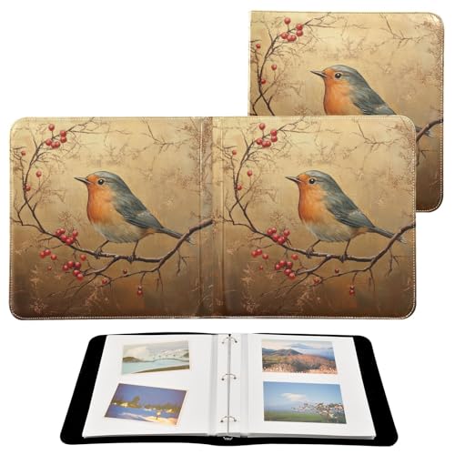 Álbum de fotos ALAZA con cubierta de poliuretano, diseño de tres anillos, 20 hojas autoadhesivas, para bodas, viajes y recuerdos familiares miniatura 2