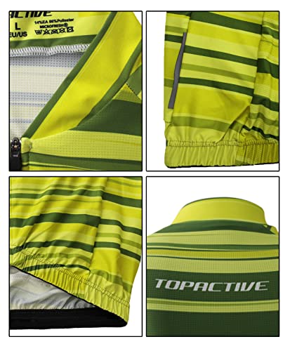 Topactive | Maillot Ciclismo Hombre de Manga Corta | Maillot de Ciclismo Transpirable Modelo Aero Special Green Live | con Cremallera Completa y 3 Bolsillos | Talla M - imagen 8