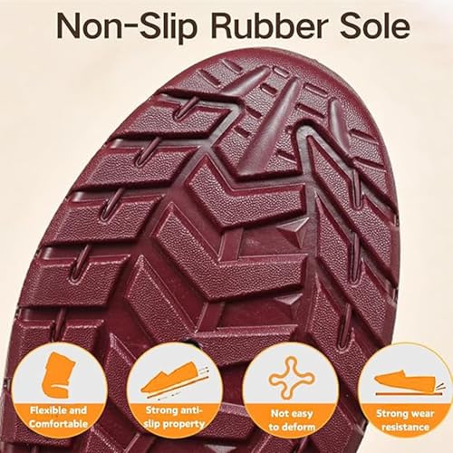 Women's Warm Sheepskin-Lined Boots, Winter Women's Casual Slip-On Warm Boots, Orthopedic Walking Fur Fuzzy Thermal Soft Booties,Wide Warm Arch Support Shoes4