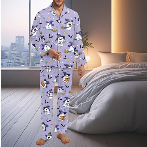 INSTANTARTS Matching Pajamas for Couples Comfortable Button Down Nightwear for Men and Women Long Sleeve Soft Pajama Sets2