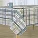 Lexington Plaid Stain Resistant and Spill Proof with Flannel Backing Vinyl Tablecloth for Spring/Summer/Party/Picnic, Blue, 60