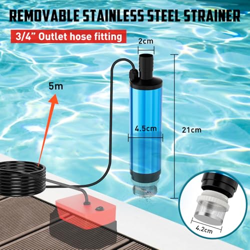 Image of Uniqwamo Cordless Submersible Water Pump For Milwaukee 18V Battery,400GPH Portable Transfer Water Pump for Camping Tub Garden RV Pond Draining Job Sites(No Battery)