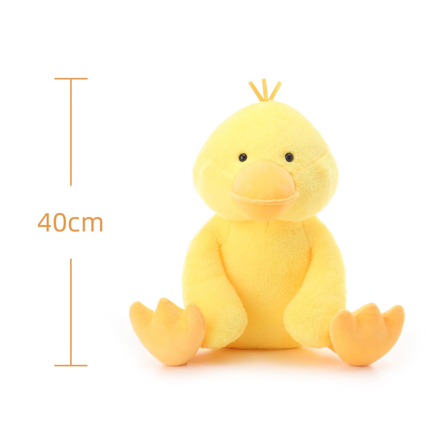Apricot Lamb Anatra di peluche per bambini, morbido e carino, per bambine e ragazzi, giallo, 40 cm