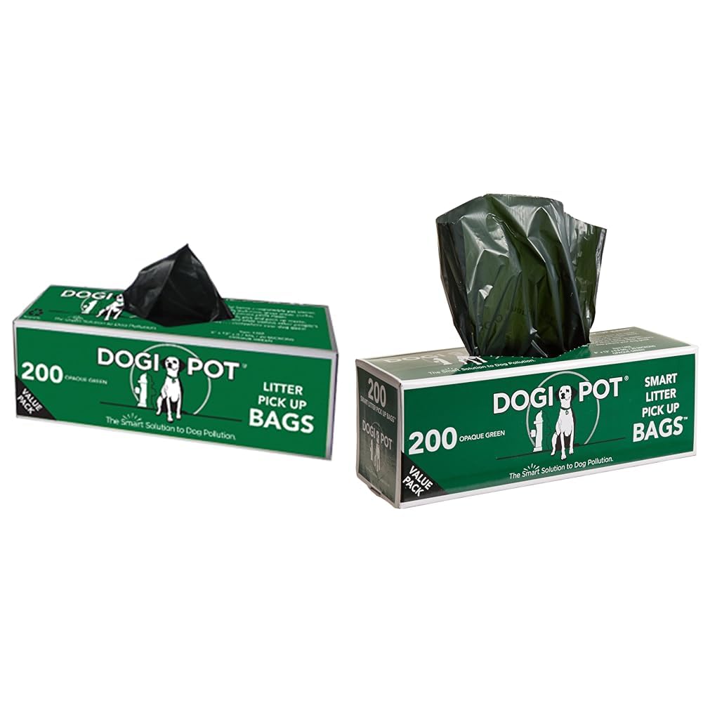 DOGIPOT 1402-30 30 Roll Case, Litter Pick up Bag Rolls, 200 Bags per Roll (6000 Bags) & 1402-10 10 Roll Case, Litter Pick up Bag Rolls, 200 Bags per Roll, Pack of 10