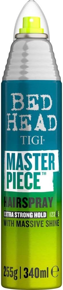Bed Head by TIGI Masterpiece Hairspray, Salon Professional Extra Strong Hair Spray, Freeze Hold, Frizz Control & Glossy Shine Finish, 385ml