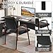 Elevon Waiting Room Chairs No Wheels Set of 4, Leather Stationary Office Reception Guest Chair with Padded Arms for Elderly Desk Conference Room Lobby Table Side Salon