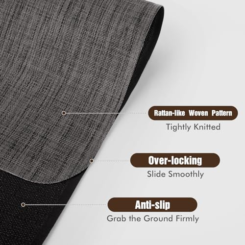 Image of Blvornl Office Chair Mat for Hardwood Floor, 40 inchx 55 inch Desk Mat for Hard Wood, Large Anti-Slip Hard Floor Protector Rolling Chair Mat, PVC Mat Desk Rug for Office Home, Black