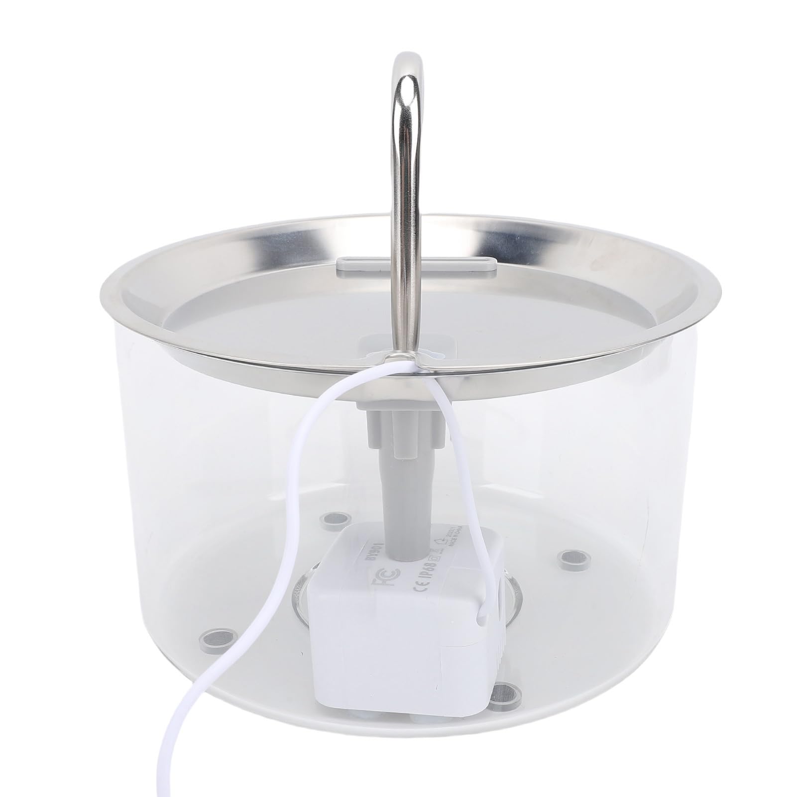 Asixxsix Stainless Steel Cat Water Fountain, 3L Automatic Pet Water Dispenser with Ultra Quiet Pump for Large Dogs, Multi Filtration, Minimal Footprint Bowl (Transparent) - image 7