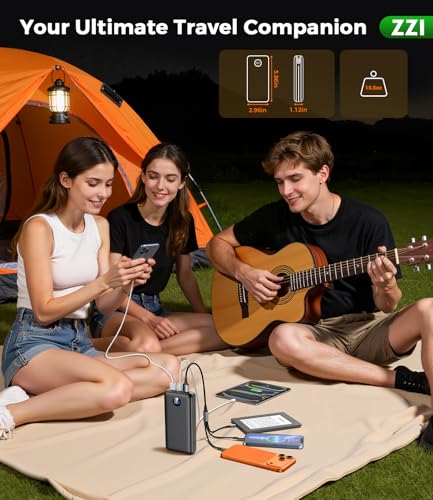 Image of Portable Charger Power Bank, 60000mAh Battery Pack with 3 in 1 USB-C /iOS /Micro-USB Cable, 22.5W Fast Charging Portable Phone Charger, Travel Camping Essential Powerbank for iPhone 17 /16 Samsung,Purple