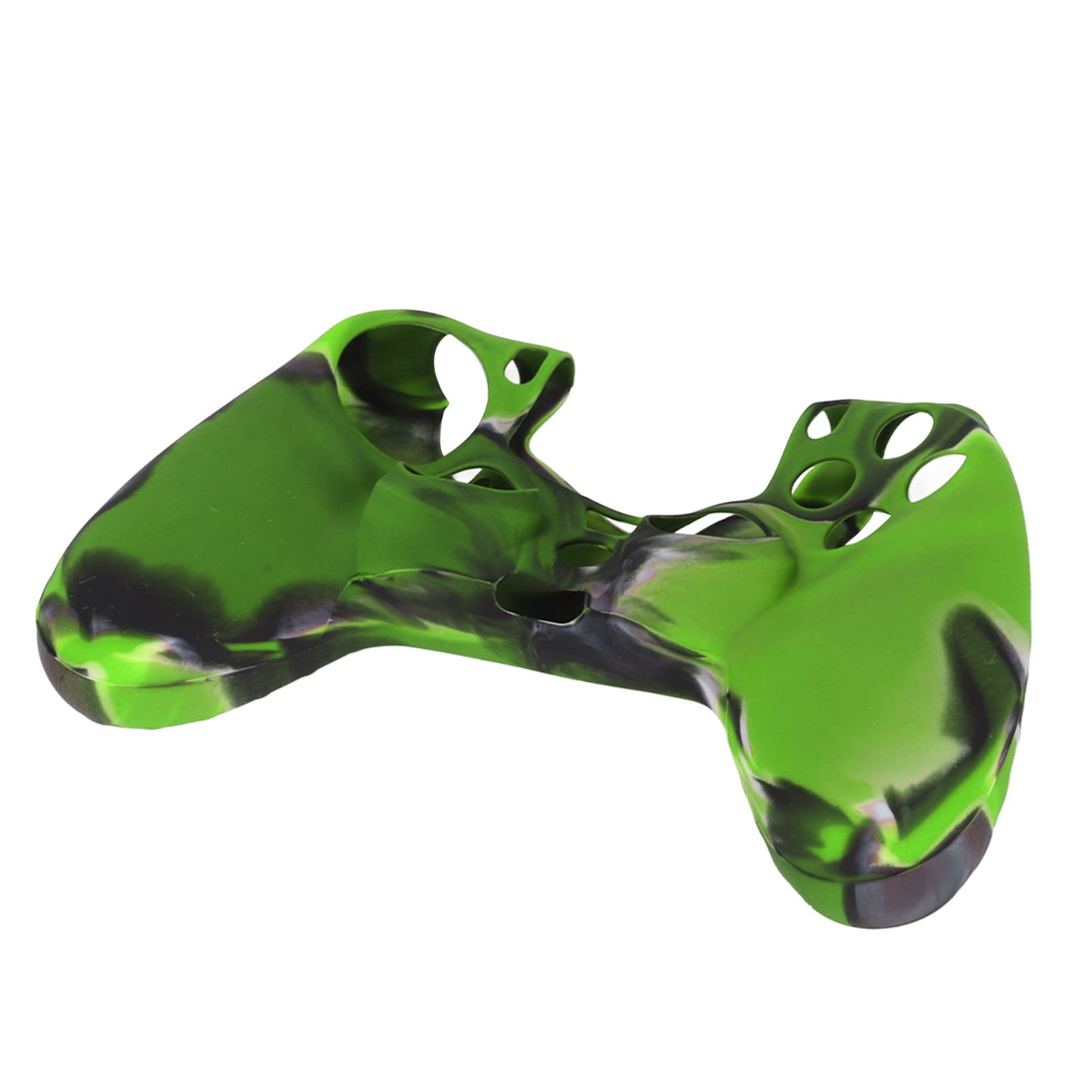 Vikye Housse en Silicone pour Manette PS4, Coque en Silicone Antidérapante avec 1 Paire de Poignées pour Manette PS4, Bleu Camouflage(Vert camouflé)