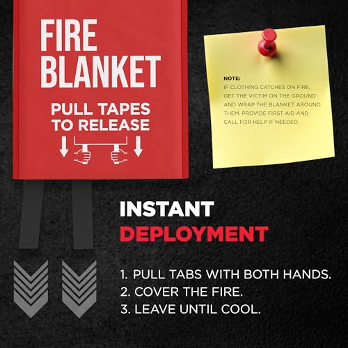 Image of Swiss Safe Emergency Fire Blanket - 39 inch x 39 inch Fiberglass Fire Suppression for Kitchen, Home & Outdoor Safety (1 Pack)