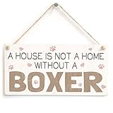 Meijiafei A House Is Not A Home Without A Boxer - Vintage Dog Sign/Plaque 10'x5'