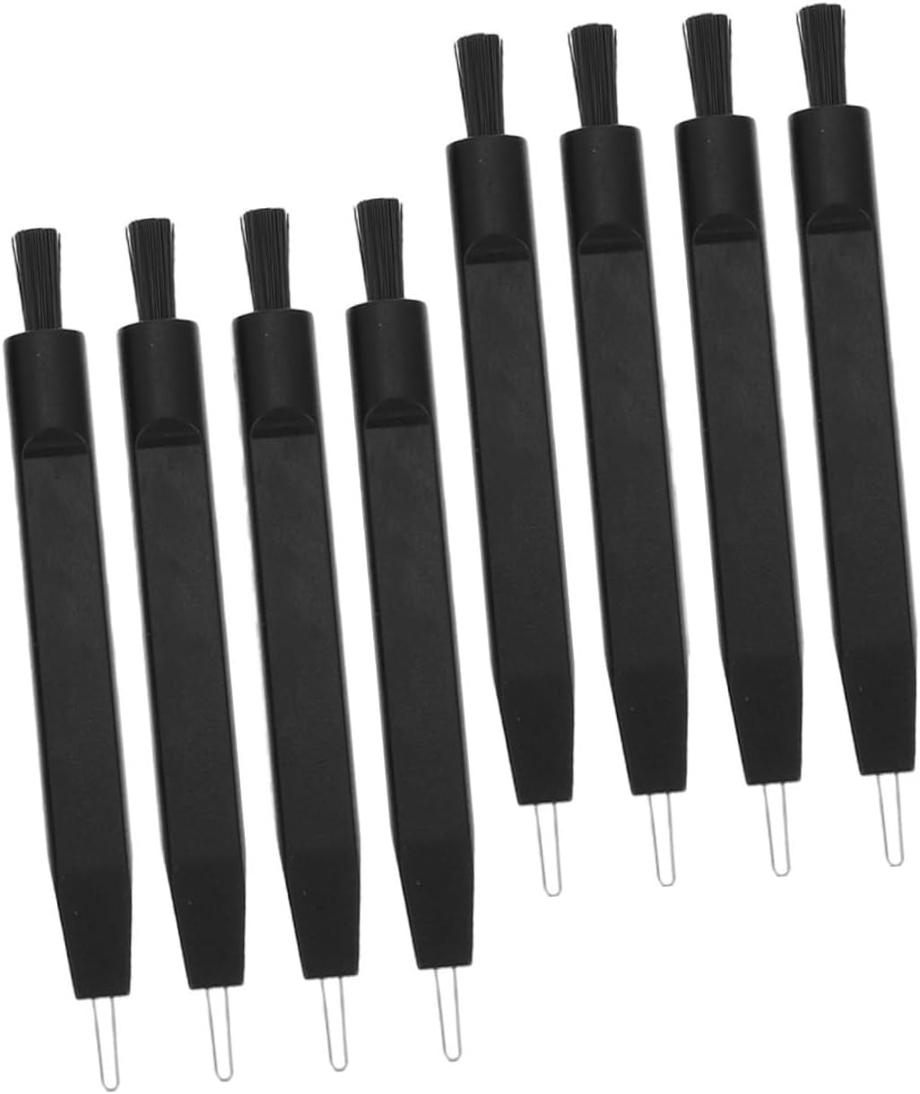 VALICLUD 8Pcs Hearing Device Cleaning Brushes Small Nylon Brushes Shaped Hook for Efficient Dust Removal and Device Maintenance for Auditory