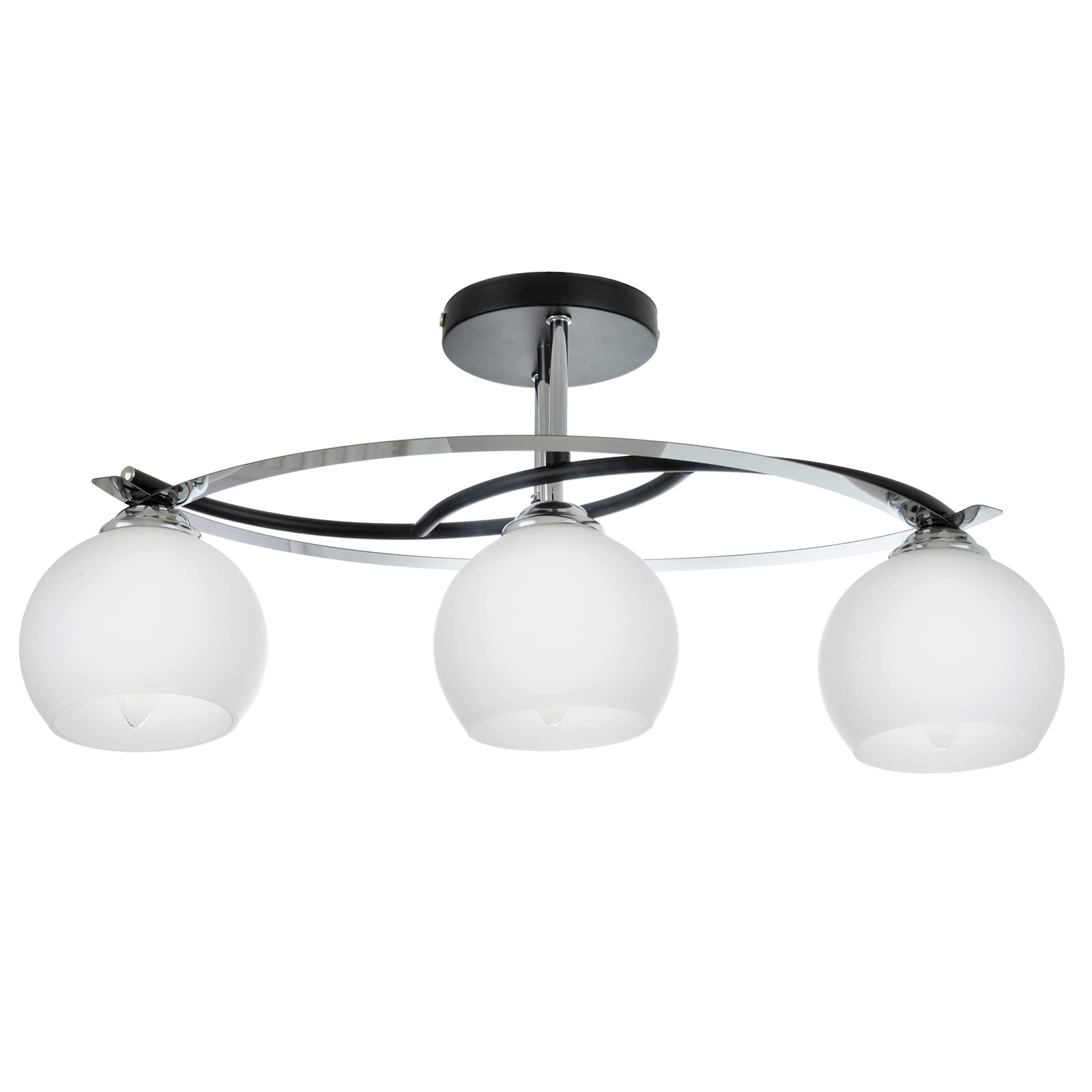 Paquete de 3 globos de vidrio esmerilado transparente para reemplazo de accesorios de luz, 5.9 pulgadas de diámetro, cubierta de pantalla redonda de vidrio suave para lámpara colgante, 6