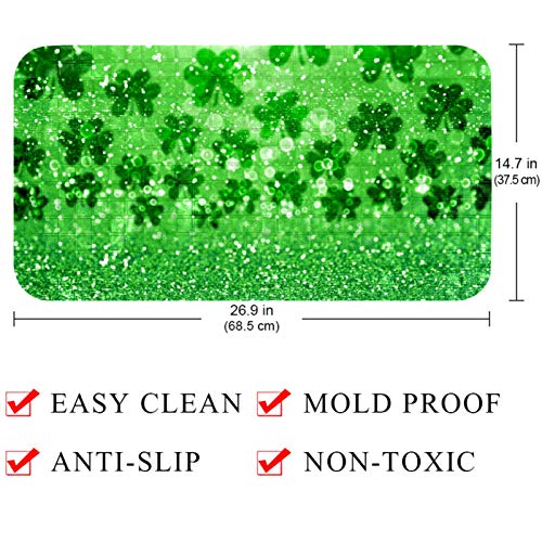 Tapis de salle de bain vert trèfles 37,5x68,5 cm Bennigiry
