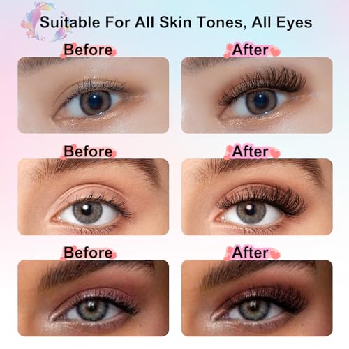 Individuelle Wimpern Wispy Natürliche Clusterwimpern, 8mm 10mm 12mm mix Cluster Wimpern DIY Wimpern extensions, C -Locke 3D Flauschige Wimpernbüschel cluster lashes (EME133 mix)