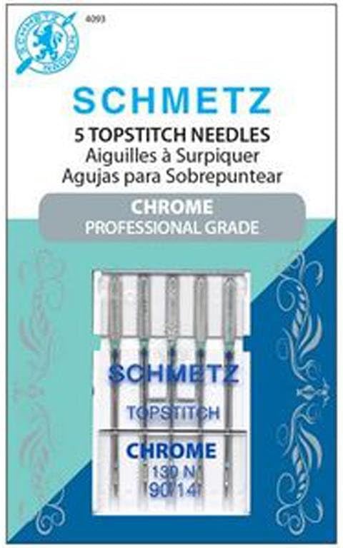 Schmetz SCH4093 5 Piece Chrome Topstitch Size 90/14 Needle